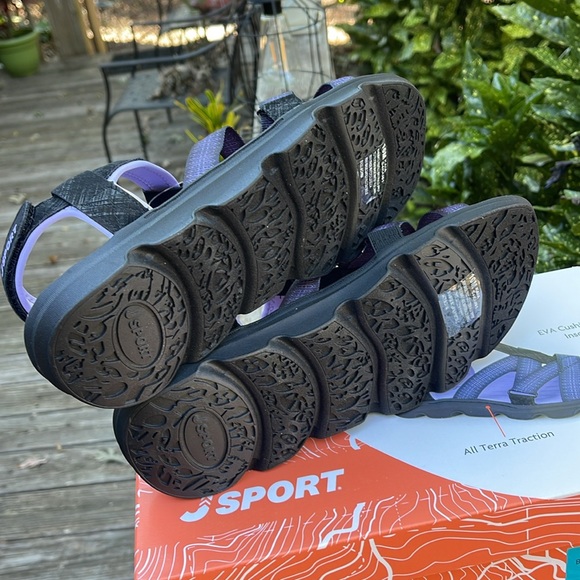 JSport Kaia Women's Black/Purple Strap Sport Sandals-Sz 10 - Picture 4 of 6